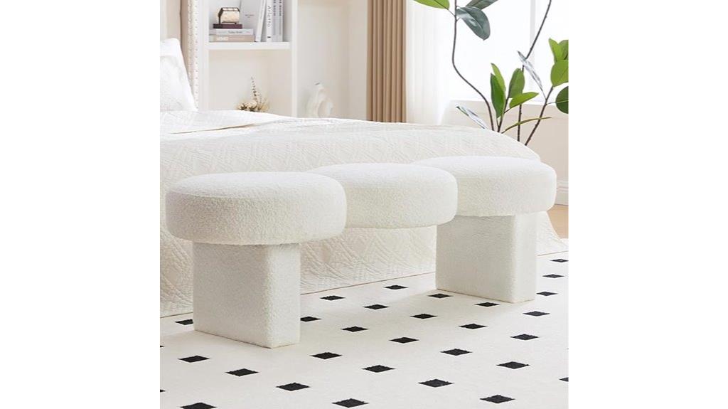 large cushioned entry bench