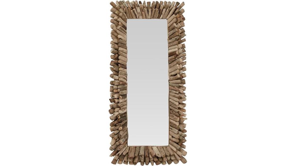 large driftwood framed mirror