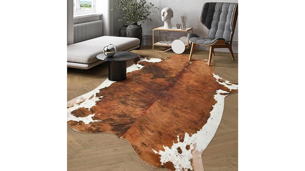 large faux cowhide rug