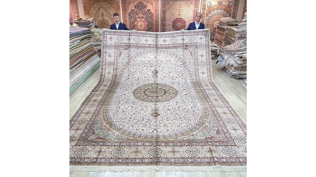 large hand knotted silk rug
