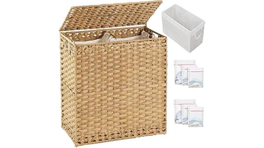 large rattan laundry basket