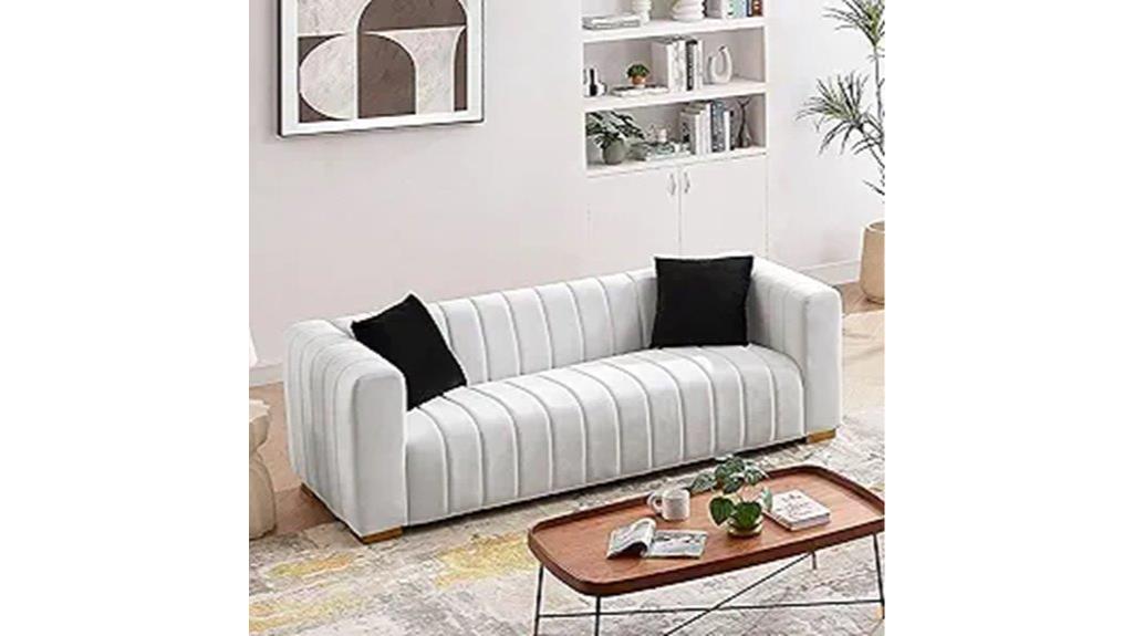 large velvet sofa with gold