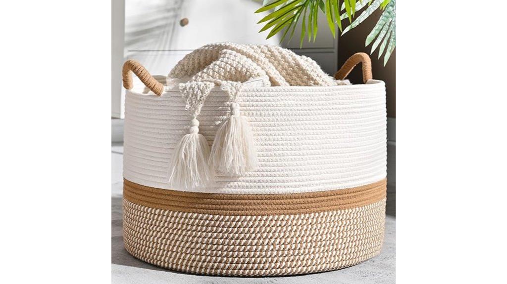 large woven blanket basket