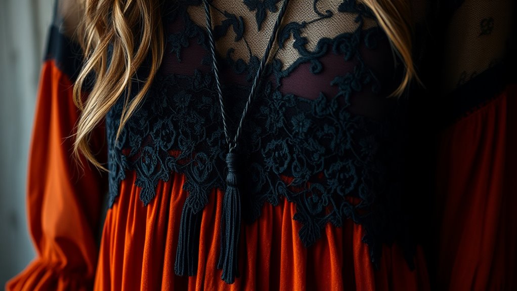 layered lace and embellishments