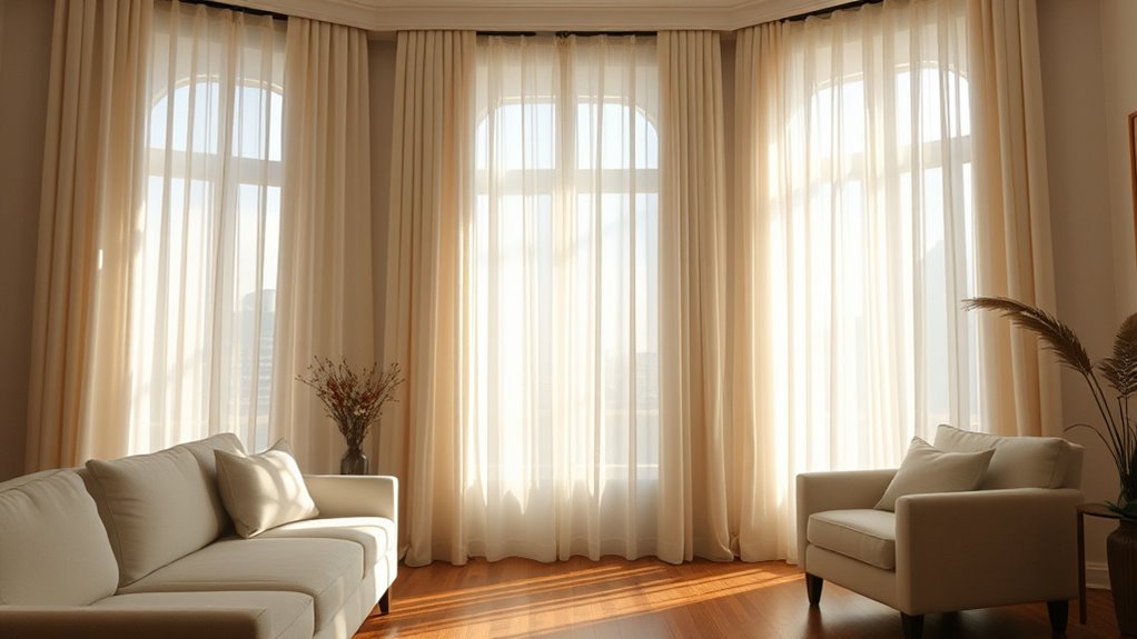 layered semi sheer diffused light
