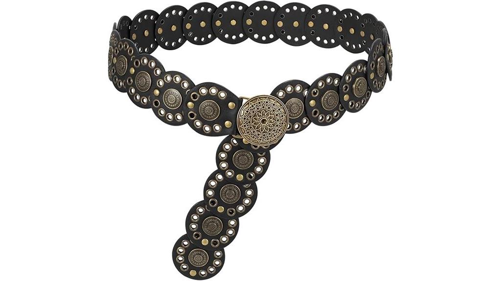leather belt with concho