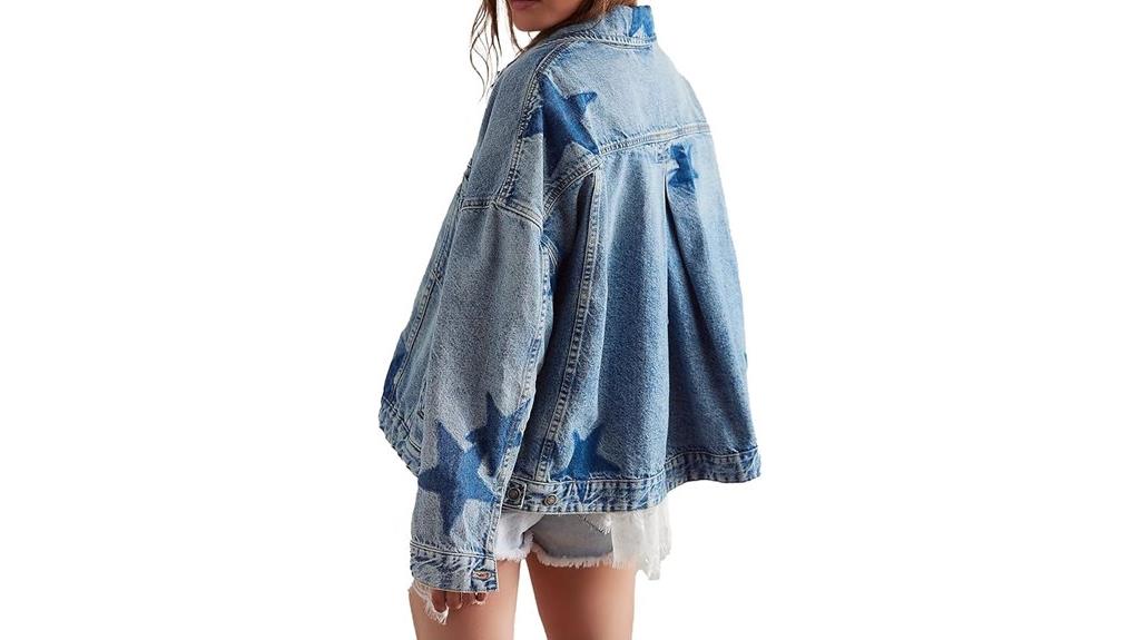 leopard stars denim jacket