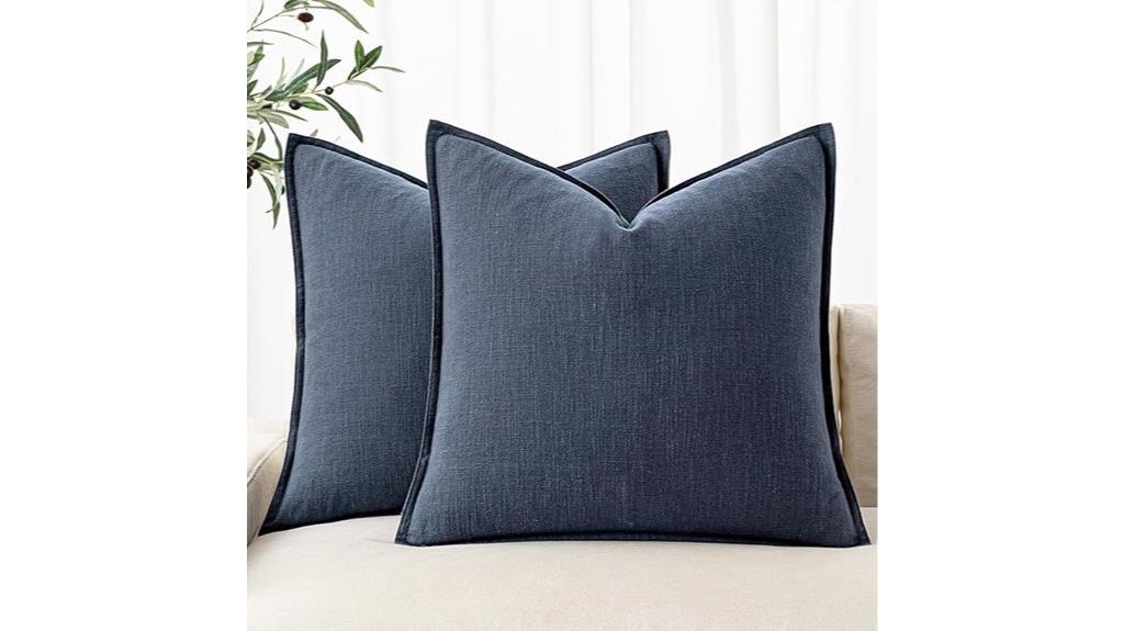 linen indigo pillow set