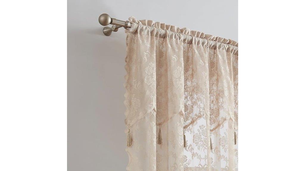 linen lace curtain valance