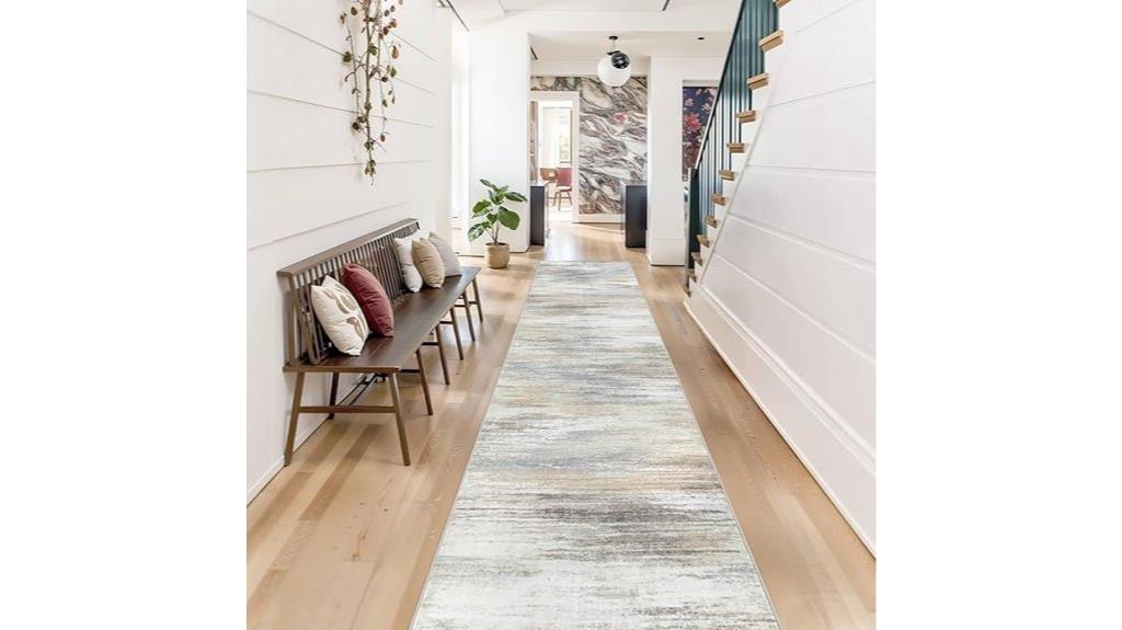 long beige washable runner