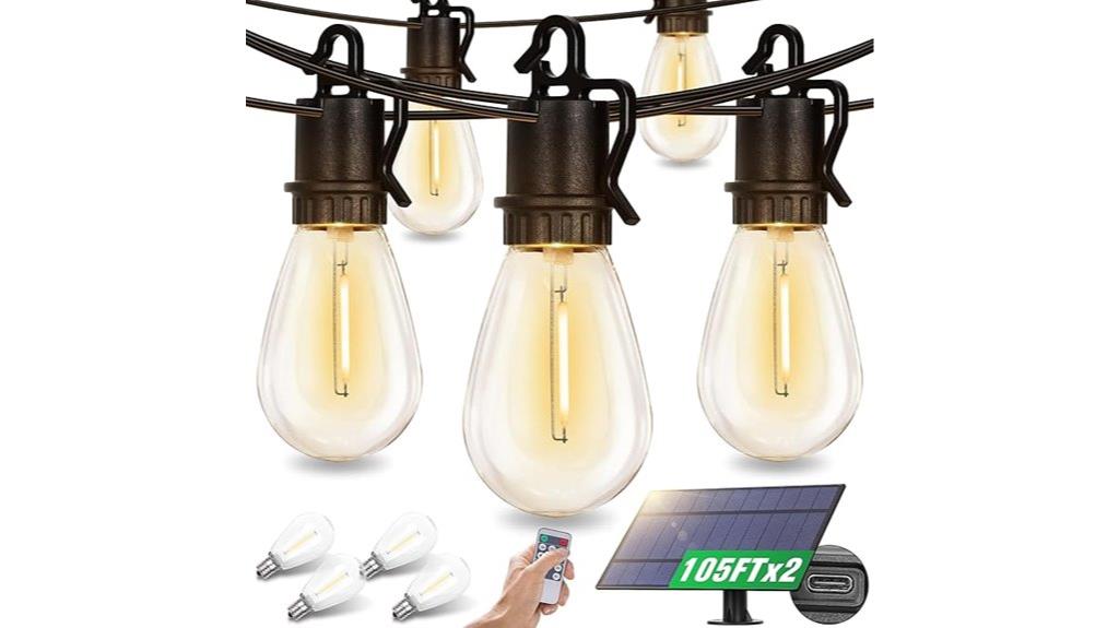 long outdoor solar string lights