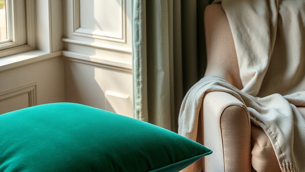 luxurious velvet cushion accents