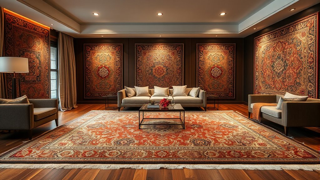 luxurious wool silk carpets