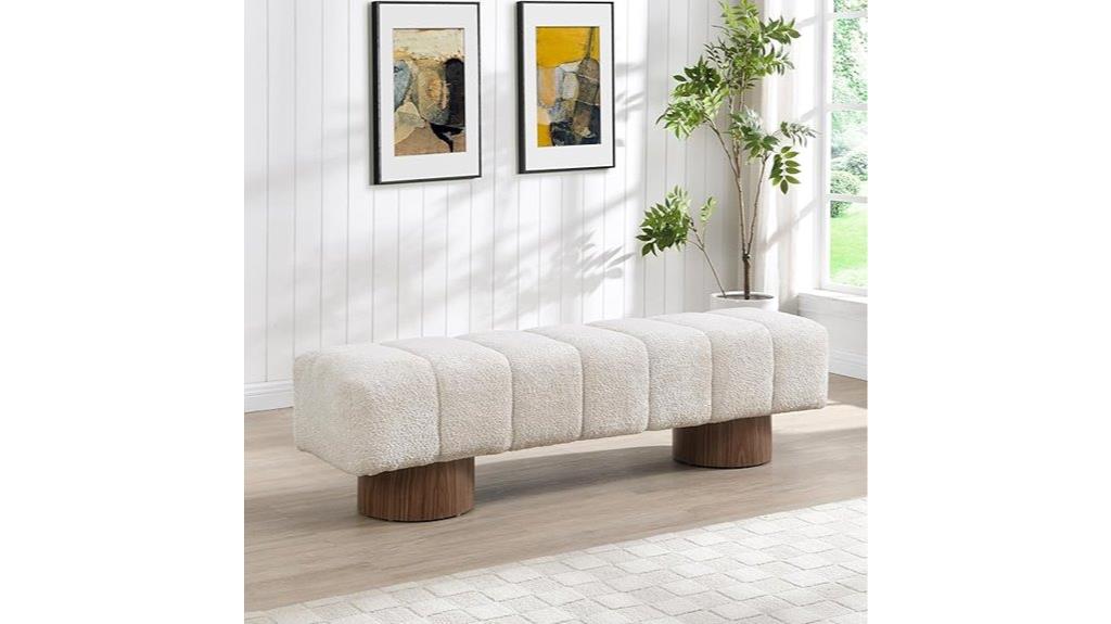 manila boucle dining bench