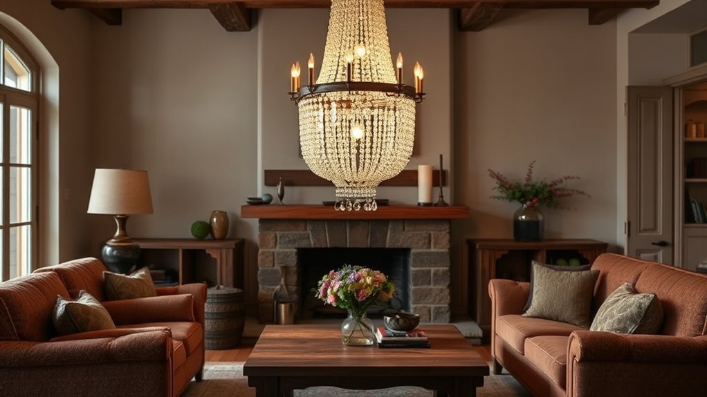 matching chandelier styles and materials