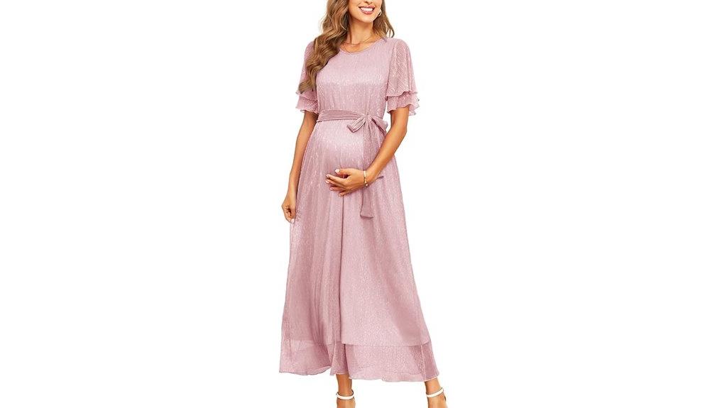 maternity sparkly mesh dress