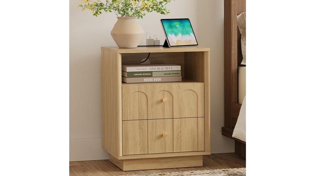 mid century arched nightstand