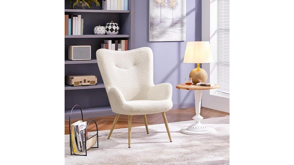 modern boucle vanity chair