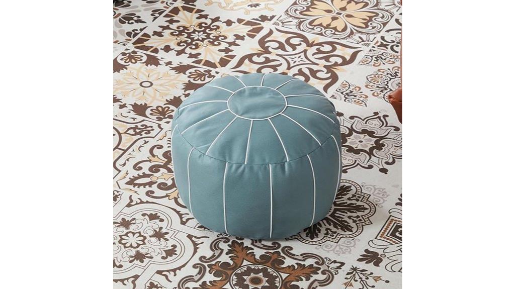 moroccan faux leather ottoman