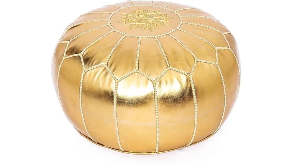 moroccan faux leather pouf