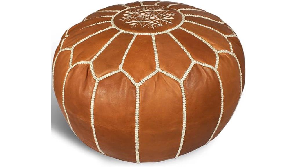 moroccan handmade brown ottoman