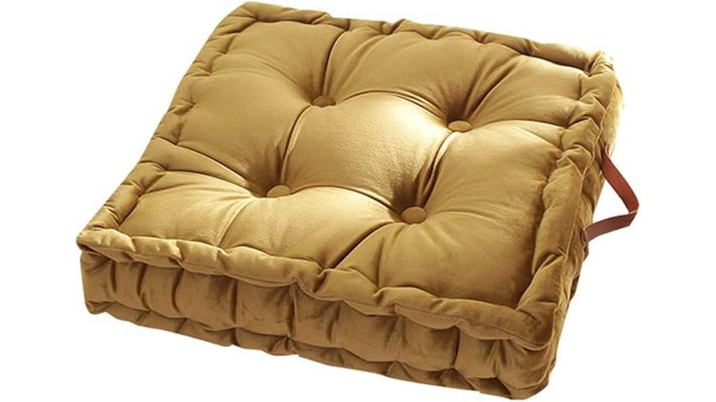 mustard yellow square cushion