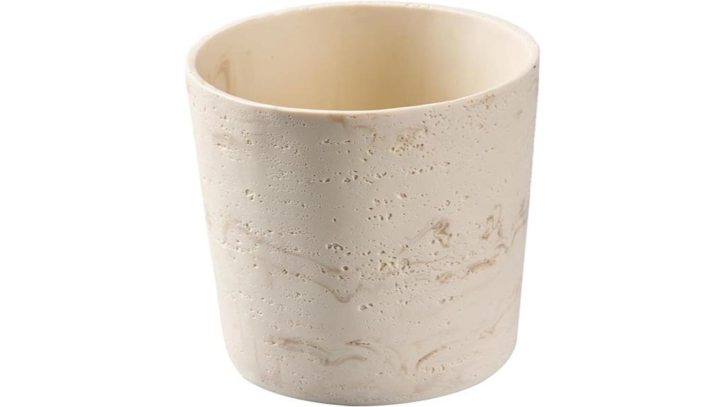 natural 7 inch travertine pot