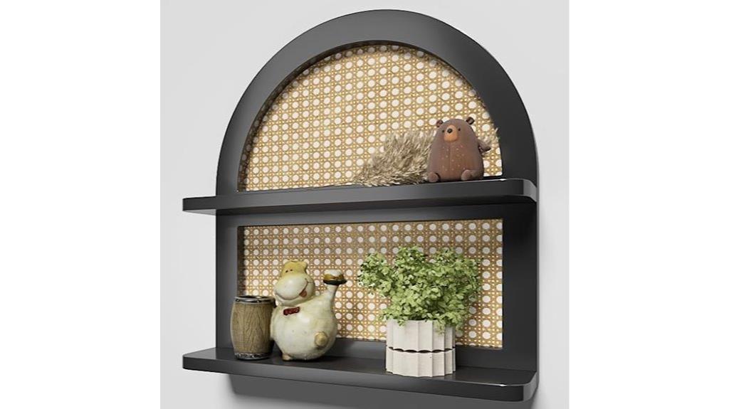 natural rattan wall shelf