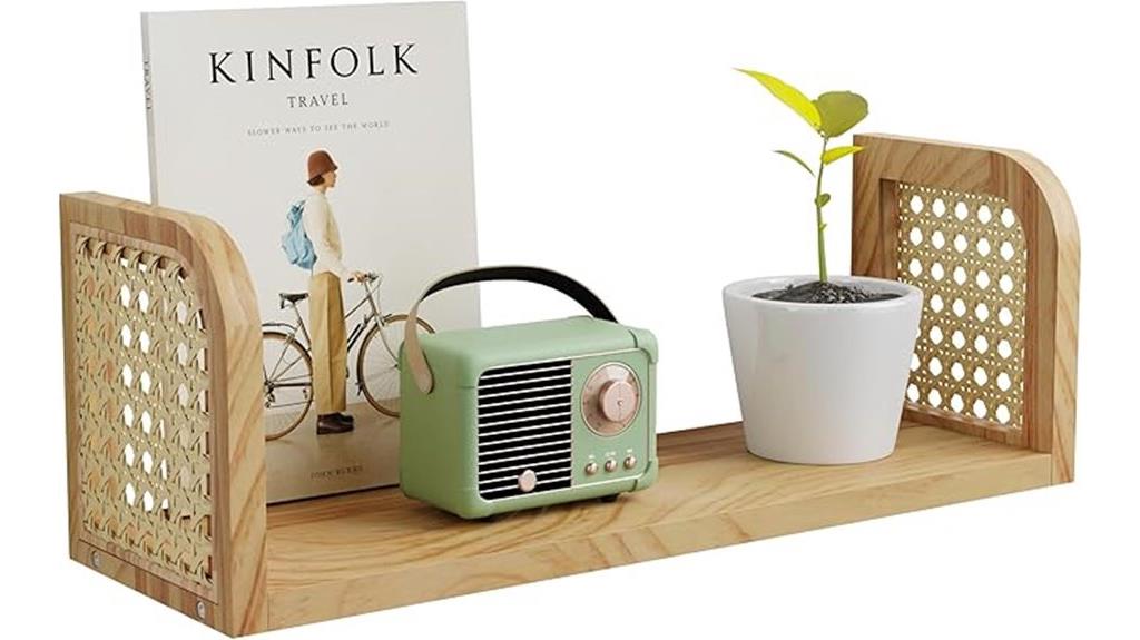 natural rattan wall shelves