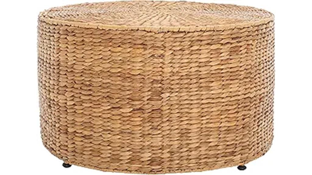natural wicker coffee table