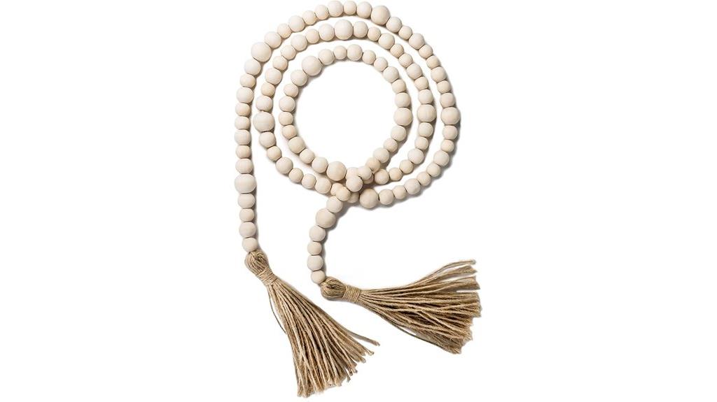 natural wood bead garland
