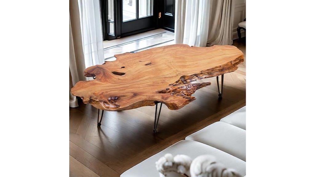 natural wood edge table