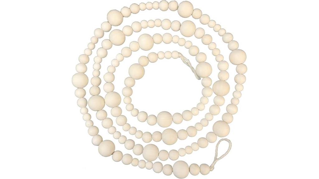 natural wooden bead garland