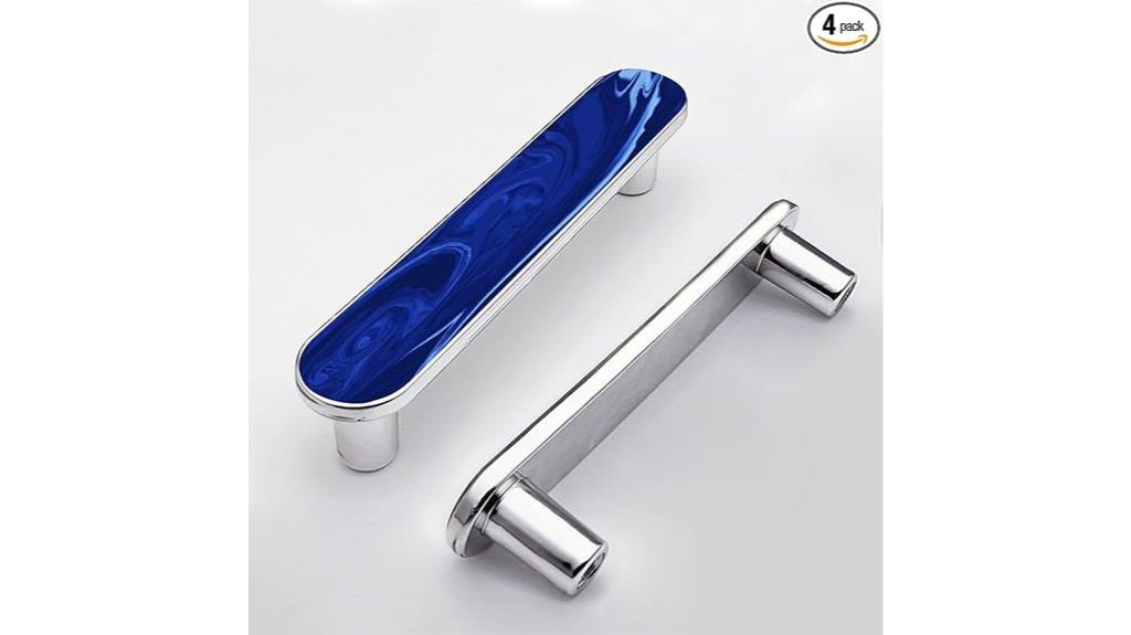 navy blue cabinet handles