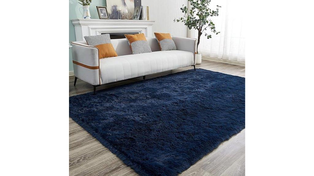 navy blue shag rug