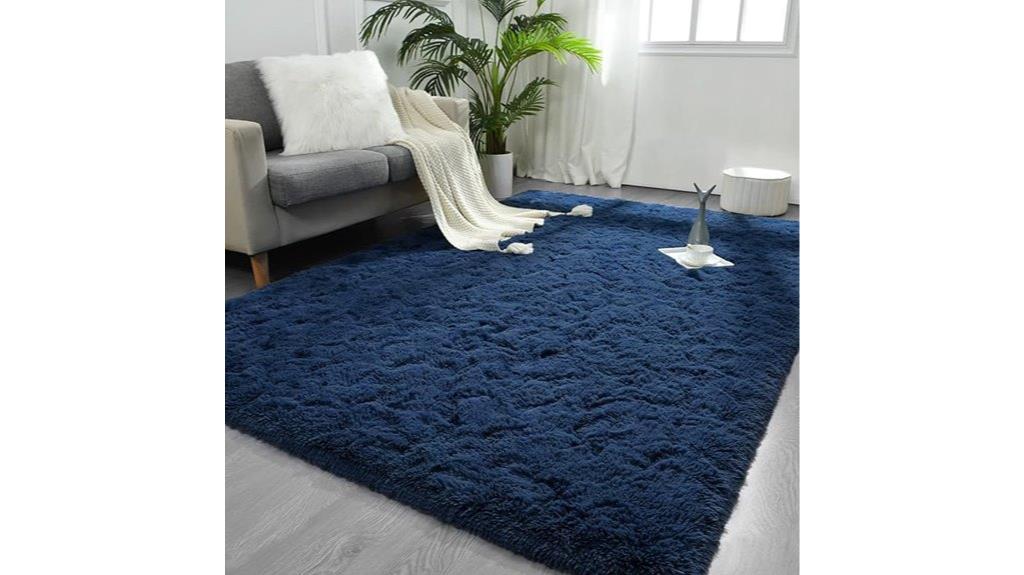 navy blue shag rug