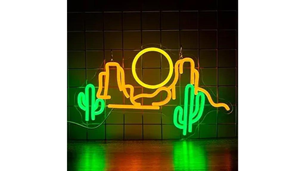 neon cactus wall sign