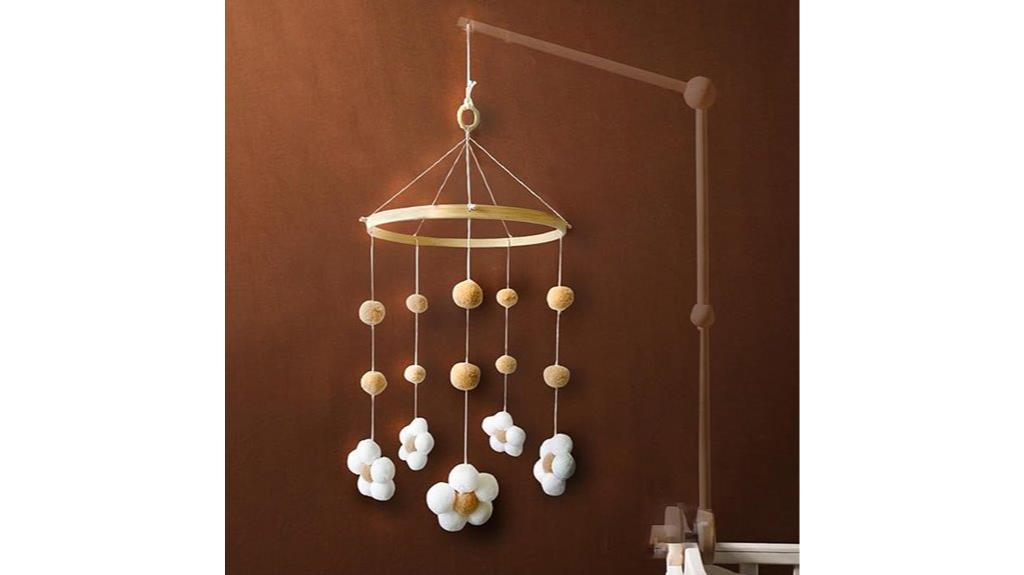 neutral felt daisy mobile