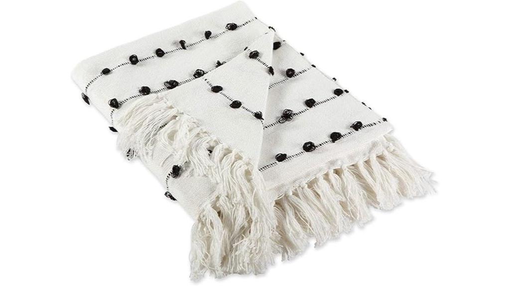 off white woven throw