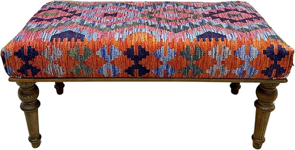 ottoman bench with kilim