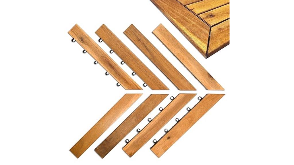 outdoor acacia deck edging