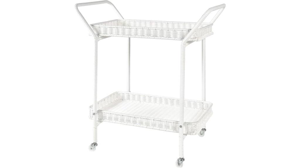 outdoor resin wicker cart