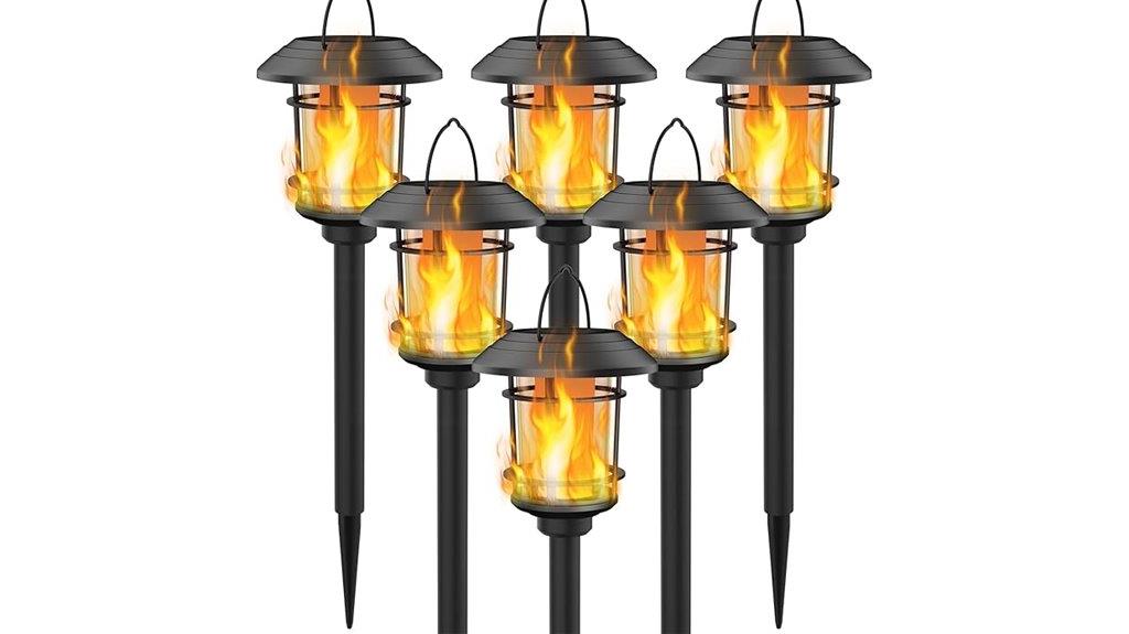 outdoor solar flame lanterns