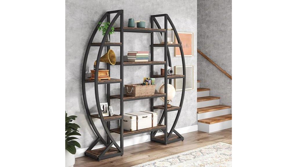 oval 5 tier bookshelf