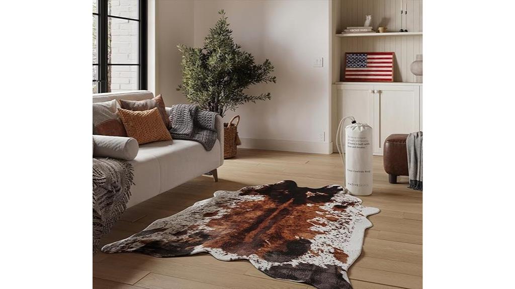 oversized brown faux cowhide