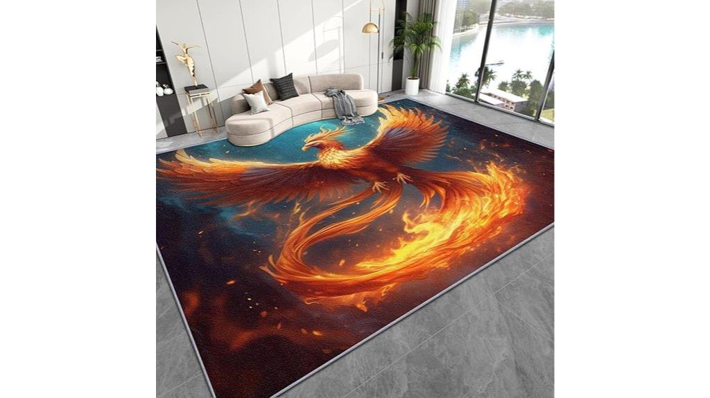 phoenix bird living room rug