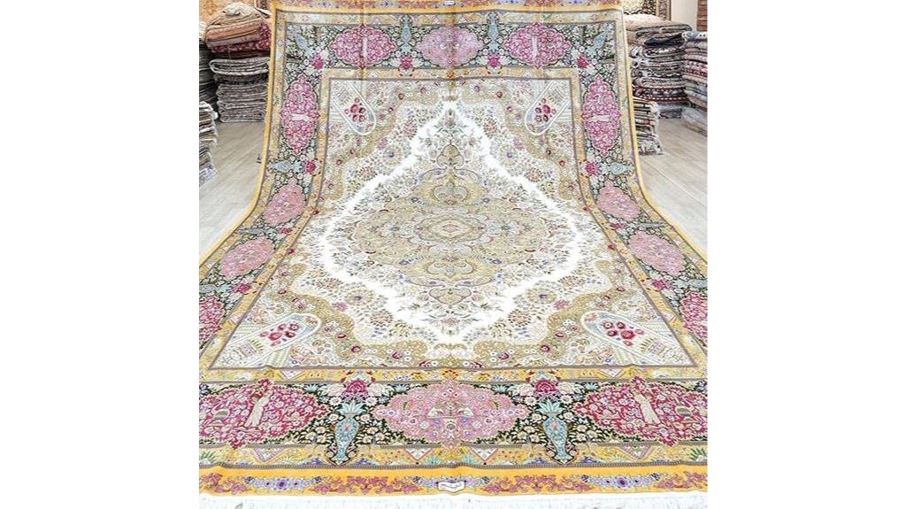 pink handwoven vintage rug