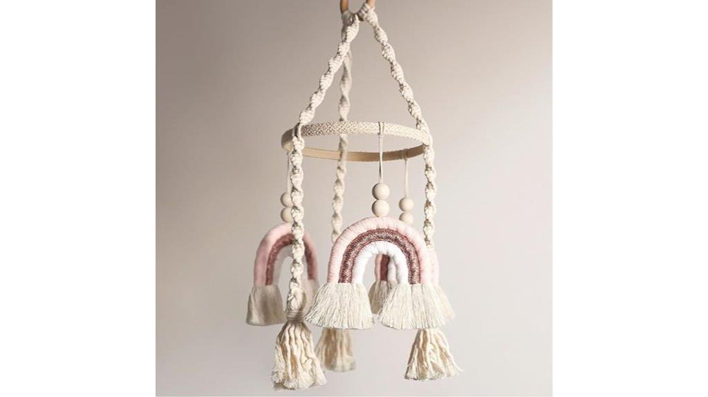 pink rainbow baby mobile