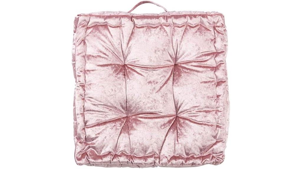 pink velvet floor pillow