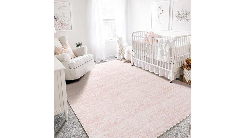 pink washable non slip rug